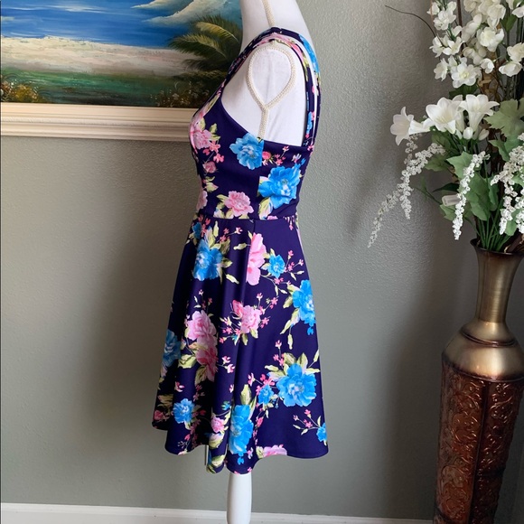 B Darlin Floral Double Strap Fit & Flare Dress Size 7/8 - Picture 16 of 17